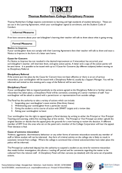 Disciplinary Process - Thomas Rotherham College