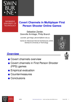 Covert Channels in Multiplayer First Person Shooter Online Games