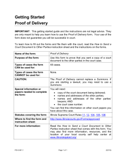 Getting Started Proof of Delivery