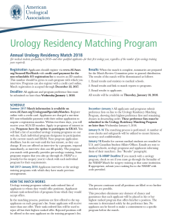 Urology Residency Matching Program