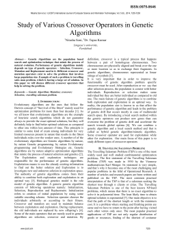 Study of Various Crossover Operators in Genetic Algorithms