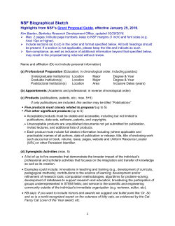 NSF Biosketch
