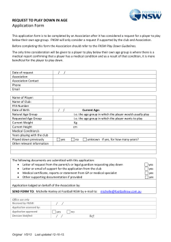 FNSW Play Down Application Form