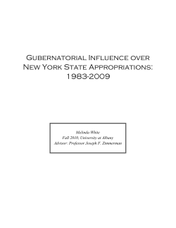 Gubernatorial Influence over New York State Appropriations: 1983