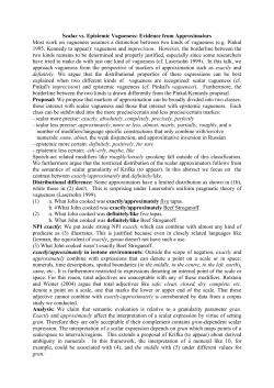 Scalar vs. Epistemic Vagueness