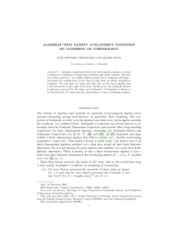 ALGEBRAS THAT SATISFY AUSLANDER`S CONDITION ON