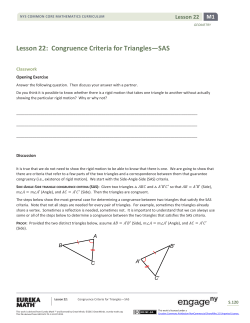 Geometry Module 1, Topic D, Lesson 22: Student Version