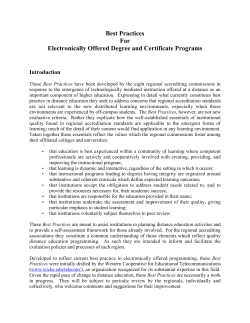 Best Practices for Electronically Offered Degree and