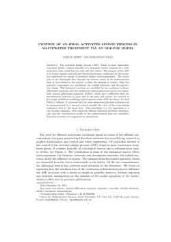 CONTROL OF AN IDEAL ACTIVATED SLUDGE PROCESS IN