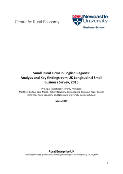Small Rural Firms in English Regions