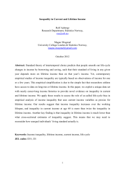 Inequality in Current and Lifetime Income Rolf
