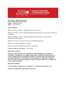 Department: Applied Engineering Terry Marbut, Department Head