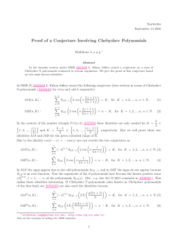 Proof of a Conjecture Involving Chebyshev Polynomials