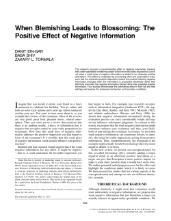 The Positive Effect of Negative Information
