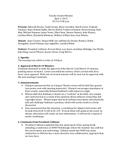 Faculty Senate Minutes April 2, 2012 SU 313 4:00 p.m. Present