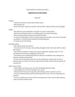 Simple Referee Pre-game Instructions