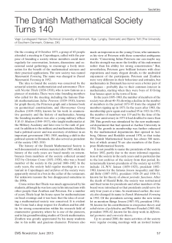 The Danish Mathematical Society Turns 140