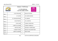 Session 1 PrePrimary 1:15 PM ARRIVAL 1:30 PM GAME START