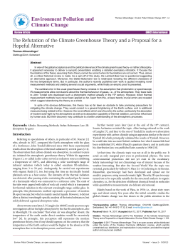 The Refutation of the Climate Greenhouse Theory and a Proposal