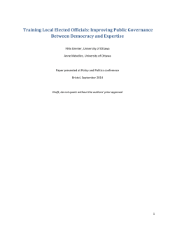 Training Local Elected Officials: improving