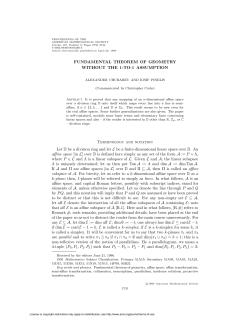 FUNDAMENTAL THEOREM OF GEOMETRY WITHOUT THE 1-TO