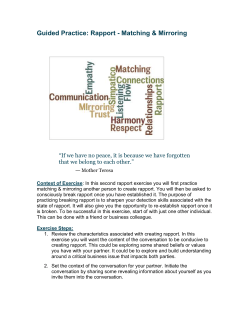Developing Rapport - Matching and Mirroring