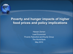 Poverty and Hunger Impacts of Higher Food Prices and Policy