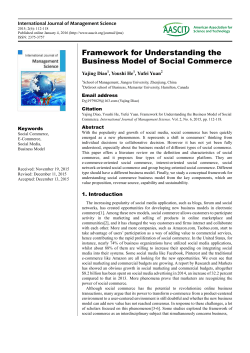 Framework for Understanding the Business Model of Social