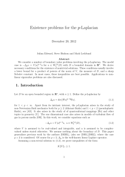 Existence problems for the p-Laplacian
