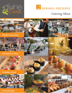 Divine Events Catering Menu for the Springs Preserve