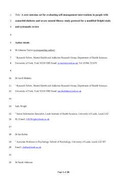 A core outcome set for evaluating self