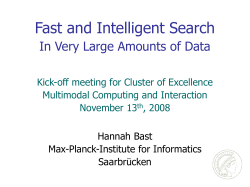 IO-Effcient Faceted Search - Max Planck Institute for Informatics