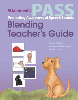 PASS Blending Teacher`s Guide SAMPLE
