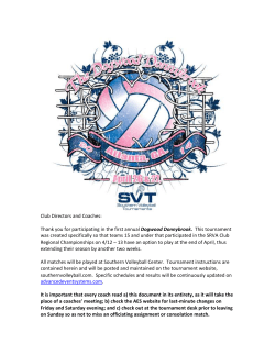 Dear Club Directors - Southern Volleyball Center