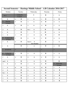 A/B Calendar - 2nd Semester