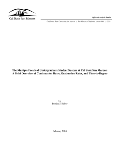 The Multiple Facets of Undergraduate Student Success at Cal State