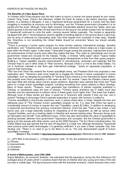 EXERC&Iacute;CIO DE FIXA&Ccedil;&Atilde;O DE INGL&Ecirc;S The Benefits of a New Space