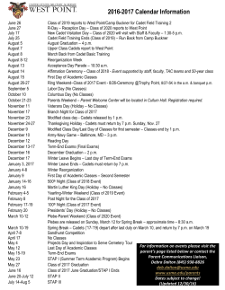2016-2017 Calendar Information