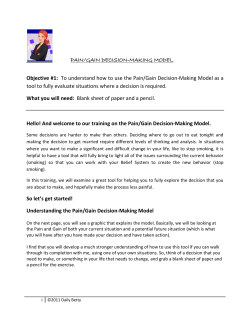 Pain/Gain Decision-Making Model