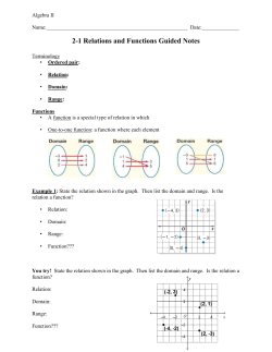 2-1 Relations and Functions Guided Notes
