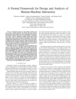 A Formal Framework for Design and Analysis of Human