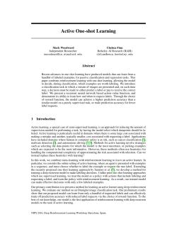 Active One-shot Learning - Stanford Computer Science