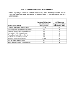 PUBLIC LIBRARY SIGNATURE REQUIREMENTS Petition signed