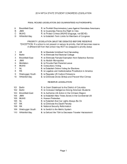 2014 WFCA STATE STUDENT CONGRESS LEGISLATION Page 1