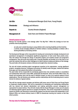 draft proposal for area services manager