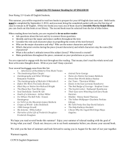 AP ENGLISH III 2014 Summer Reading