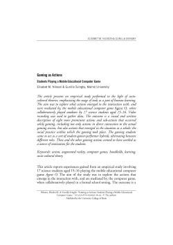 Gaming as Actions: Students Playing a Mobile Educational