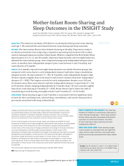Mother-Infant Room-Sharing and Sleep Outcomes in the