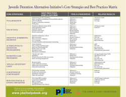 Juvenile Detention Alternatives Initiative`s Core Strategies and Best