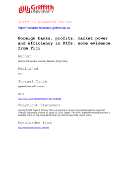 Foreign banks, profits, market power and efficiency in PICs: some